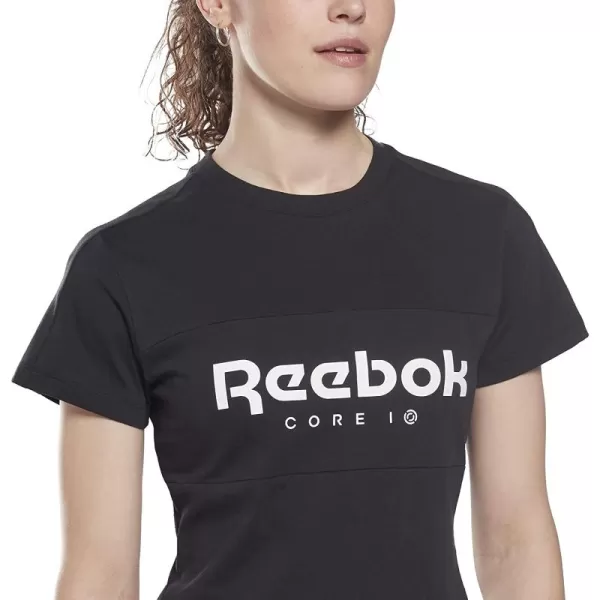 imageReebok Womens Core 10 Lightweight ShortSleeve Logo Tee Black