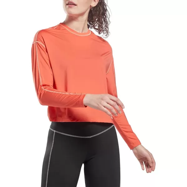 imageReebok Womens Core 10 Loose Fitting Long Sleeve Shirt in Semi Orange Flare