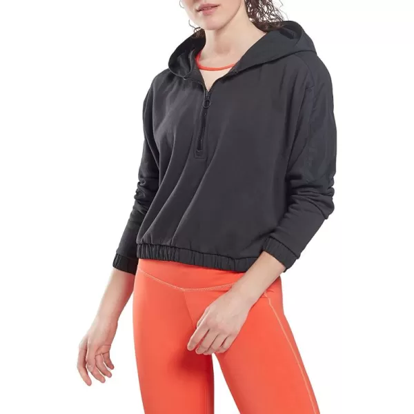 imageReebok Womens Core 10 Oversized French Terry QuarterZip Hoodie in Night Black
