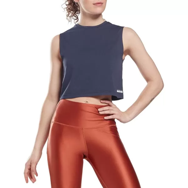 imageReebok Womens Crop Fitted Muscle Tank  Core 10 Vector Navy