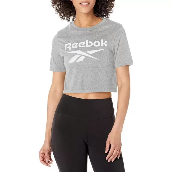 imageReebok Womens Crop Logo TeeMedium Heather Grey