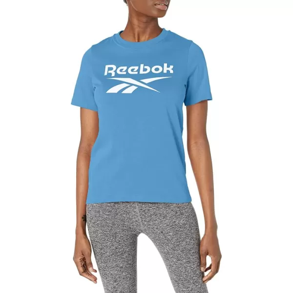 imageReebok Womens Essential BlueWhite Logo Big Logo Tee