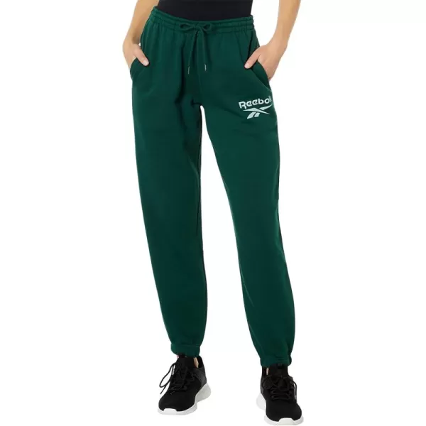 imageReebok Womens Fleece Joggers Forest GreenLight Green Logo