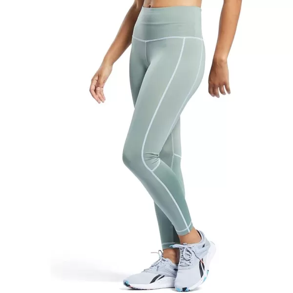 imageReebok Womens HighRise Contrast Stitch Leggings  Core 10 Harmony GreenWhite
