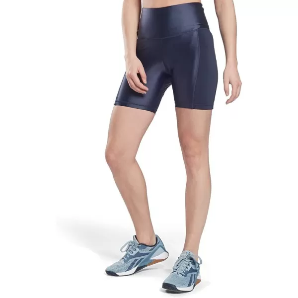 imageReebok Womens HighRise Shiny Bike Shorts Vector Navy