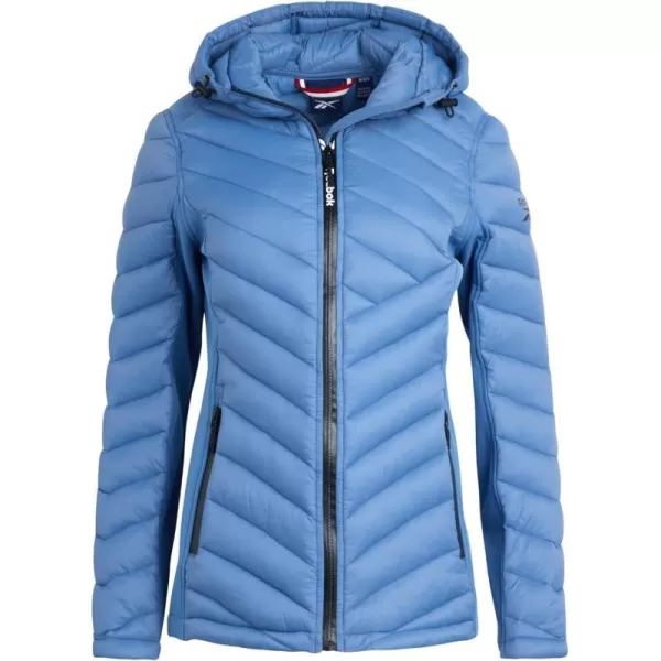 imageReebok Womens Jacket  Lightweight Quilted Puffer Parka Coat with Flex Stretch Panels  Casual Jacket for Women SXLHoops Blue