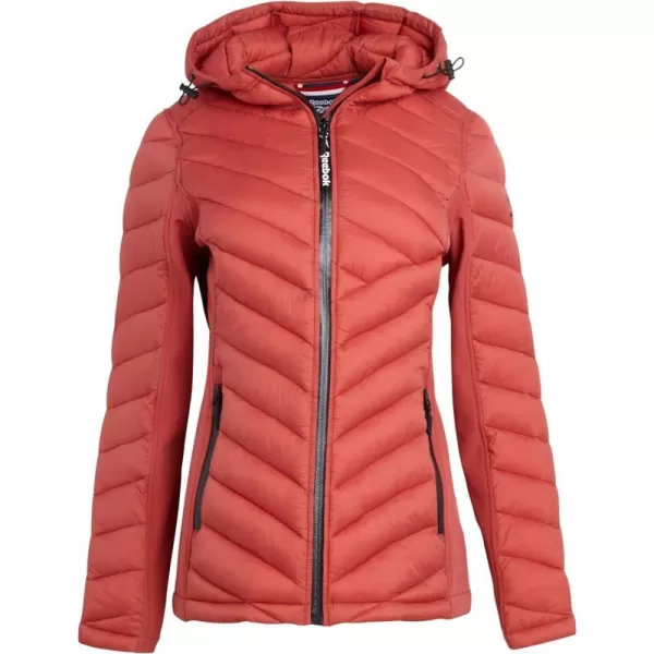 imageReebok Womens Jacket  Lightweight Quilted Puffer Parka Coat with Flex Stretch Panels  Casual Jacket for Women SXLSedona Rose