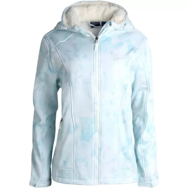 imageReebok Womens Jacket  Lightweight Weather Resistant Performance Fleece Lined Softshell Coat  Plus Size Coat for Women S3XLight Blue Tie Dye Prism