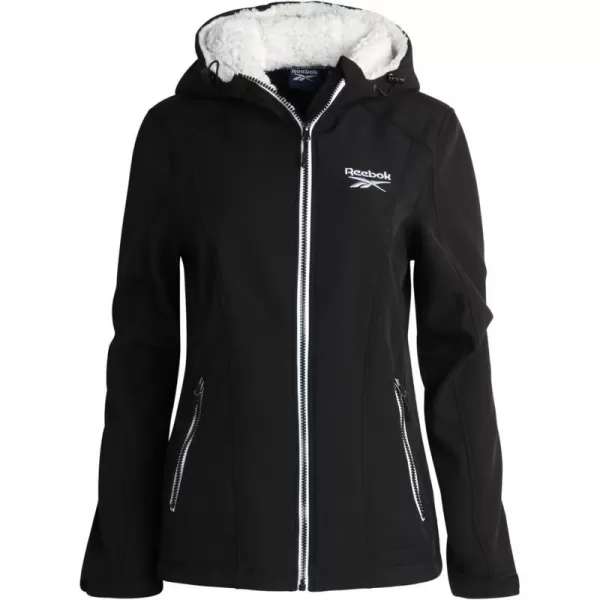 imageReebok Womens Jacket  Lightweight Weather Resistant Performance Fleece Lined Softshell Coat  Plus Size Coat for Women S3XOnyx