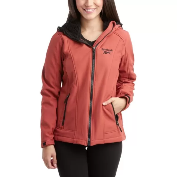 imageReebok Womens Jacket  Lightweight Weather Resistant Performance Fleece Lined Softshell Coat  Plus Size Coat for Women S3XTerracotta