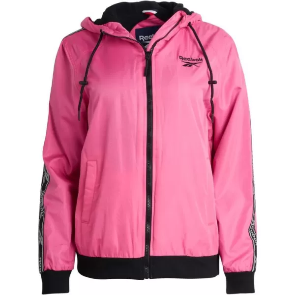 imageReebok Womens Jacket  Weather Resistant Fleece Lined Windbreaker Coat Storm Guard Hood  Light Jacket fornbspWomen SXLLaser Pink
