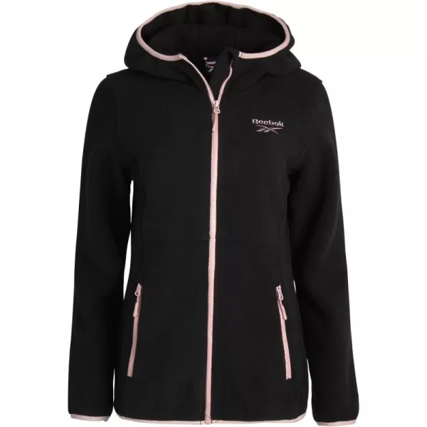 imageReebok Womens Jacket  Weather Resistant Polar Fleece Lined Jacket  Lightweight Outerwear Windbreaker Coat for Women SXLBlack