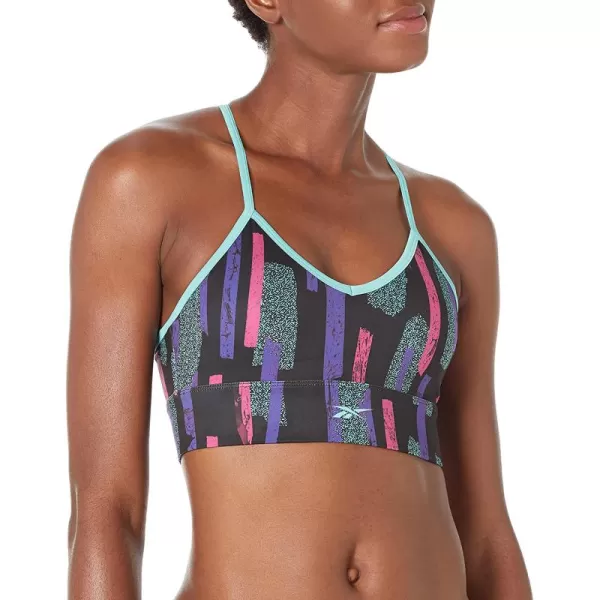 imageReebok Womens Light Support Sports Bra TriBack Semi Proud PinkBlackTeal