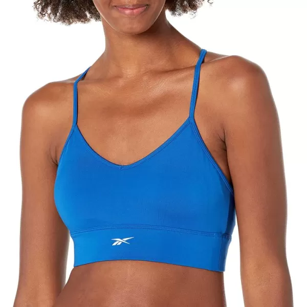 imageReebok Womens Light Support TriBack Sports Bra Vector BlueSmall White Logo
