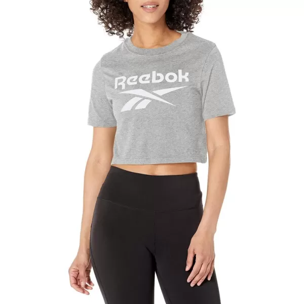 imageReebok Womens Logo Crop Tee Medium Heather Grey