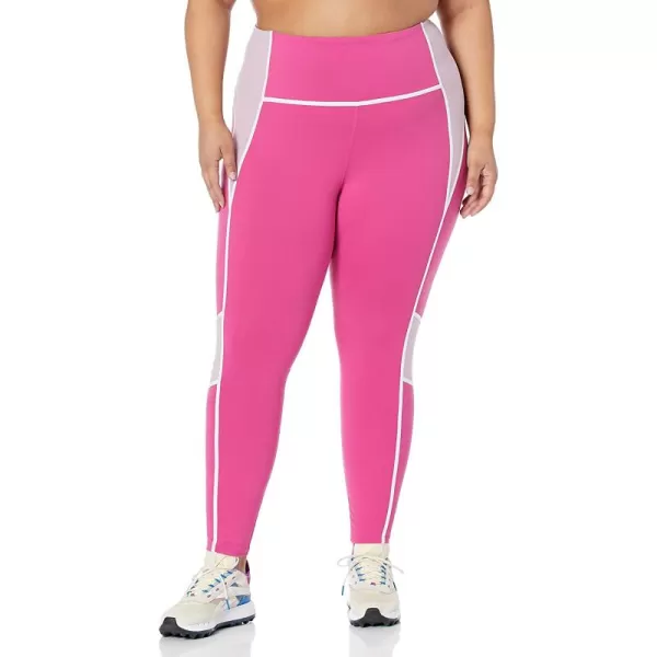 imageReebok Womens Lux HighRise Leggings in Semi Proud PinkWhite Color Blocking