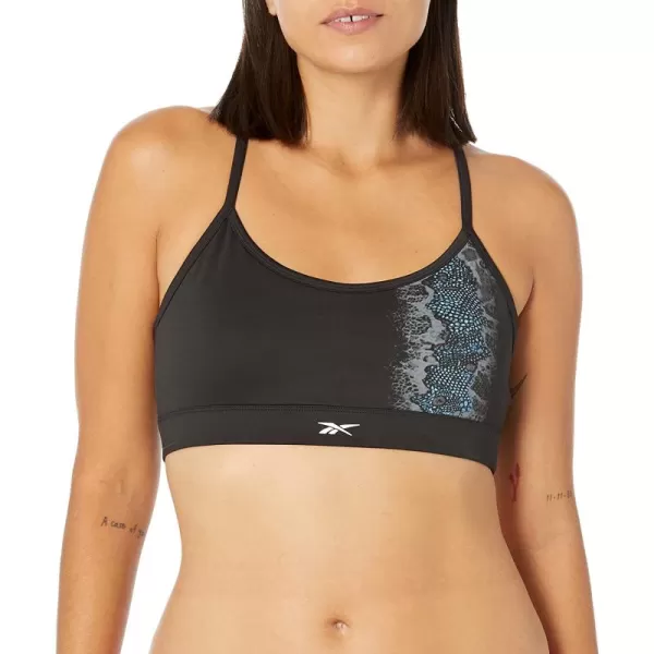 imageReebok Womens Lux Racerback Sports Bra Jurassic World Black Medium Support