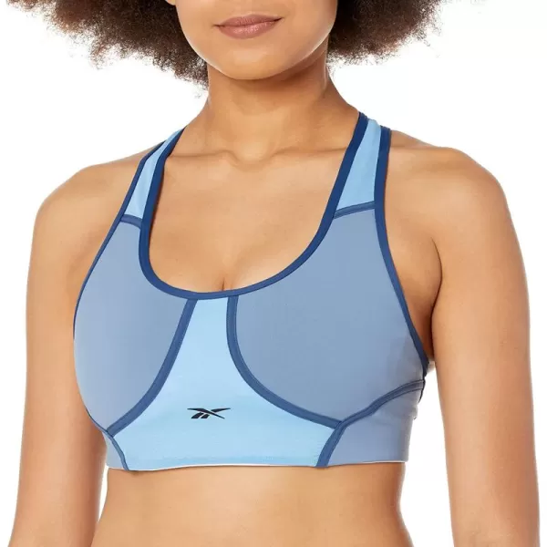 imageReebok Womens Lux Racerback Sports Bra Medium Support  Blue Slate