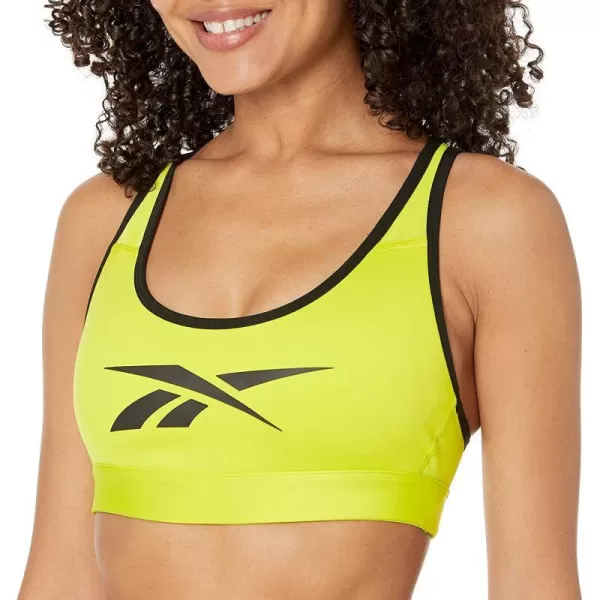 imageReebok Womens Lux Racerback Sports Bra Medium SupportAcid Yellow