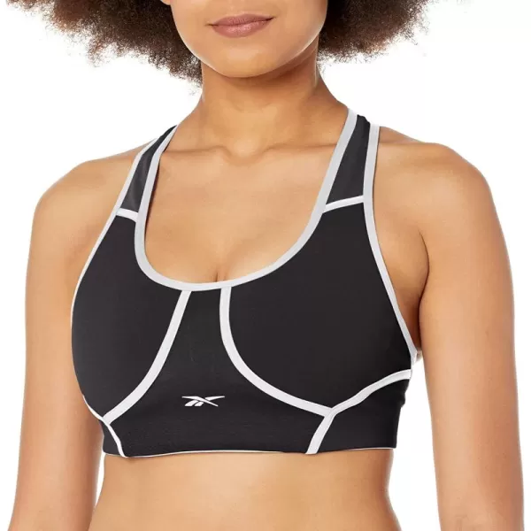 imageReebok Womens Lux Racerback Sports Bra with Medium Support and BlackWhite Detailing
