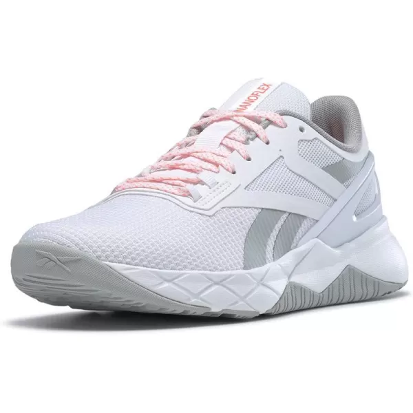 imageReebok Womens Nanoflex TR Cross TrainerWhitePure GreyOrange Flare