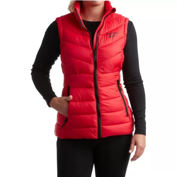imageReebok Womens Puffer Vest  Quilted Insulated Winter Vest High Collar  Sleeveless Jacket for Women SXLVictor Red