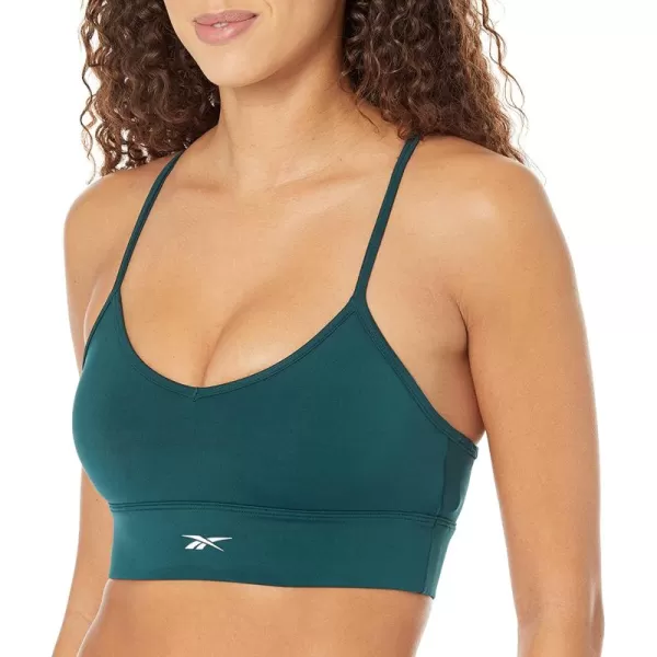 imageReebok Womens Sports Bra Light Support Forest GreenSmall White Logo