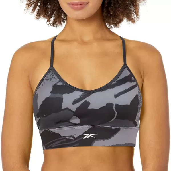 imageReebok Womens Sports Bra Light Support TriBack Night BlackAll Over Print