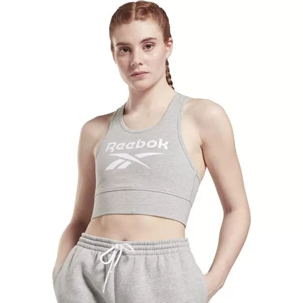 imageReebok Womens Sports Bra Light SupportMedium Grey HeatherWhite