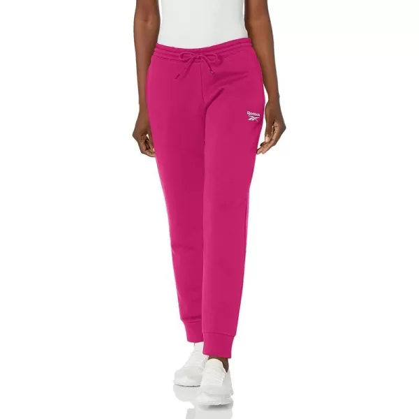 imageReebok Womens Standard Fleece JoggersSemi Proud PinkWhite Logo