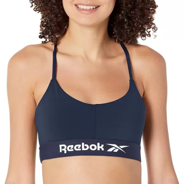 imageReebok Womens TriBack Sports Bra Vector NavyWhiteCross Back Light Support