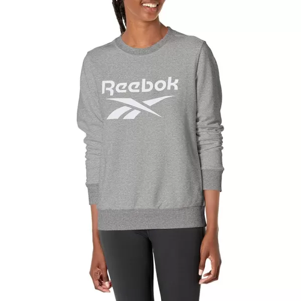 imageReebok Womens Vector Logo Crewneck Sweatshirt Medium Grey HeatherWhite