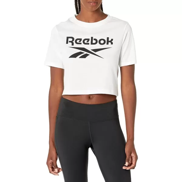 imageReebok Womens White Crop Logo Tee