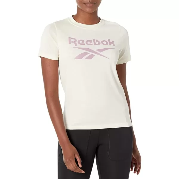 imageReebok Womens White Tee with Pink Big Logo