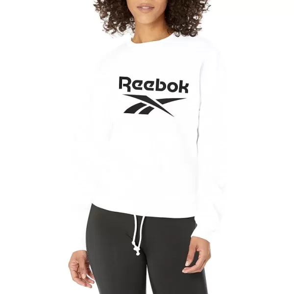 imageReebok Womens White and Black Vector Logo Crewneck Sweatshirt