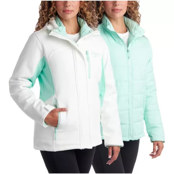 imageReebok Womens Winter Coat  Waterproof Windbreaker Jacket with Removable Puffer Coat  System Ski Jacket for Women SXLWhite