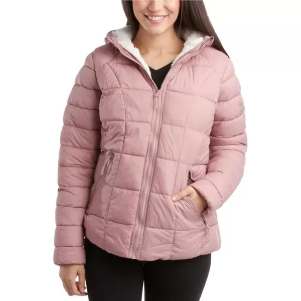 imageReebok Womens Winter Jacket  Heavyweight Quilted Puffer Parka Coat  Sherpa Lined Ski Jacket for Women SXLDusty Rose