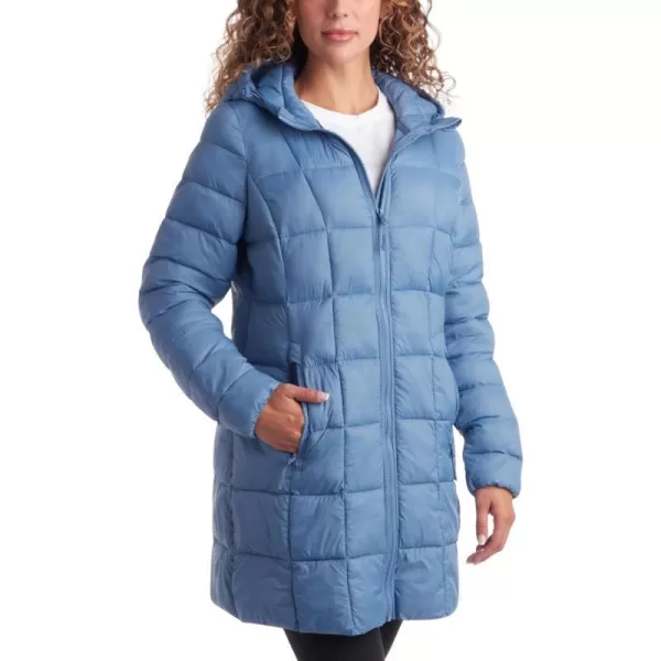 imageReebok Womens Winter Jacket  Long Length Quilted Puffer Parka  Heavyweight Outerwear Coat for Women SXLHoops Blue