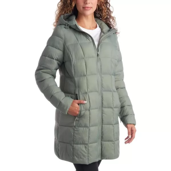 imageReebok Womens Winter Jacket  Long Length Quilted Puffer Parka  Heavyweight Outerwear Coat for Women SXLSage