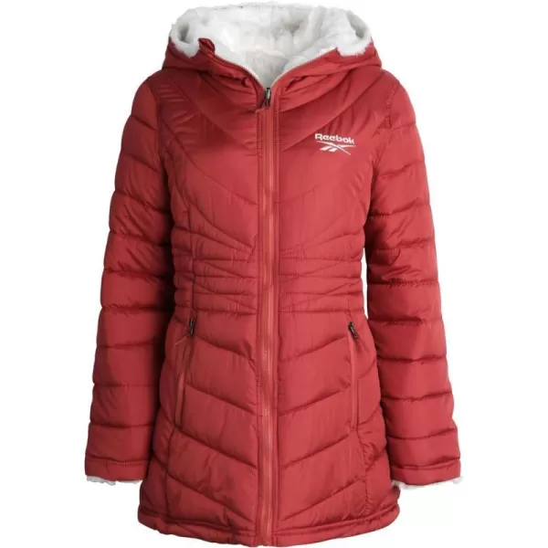 imageReebok Womens Winter Jacket  Reversible Quilted Puffer with Sherpa Fleece Lining  Parka Coat for Women S3X Plus SizeTerracottaCream