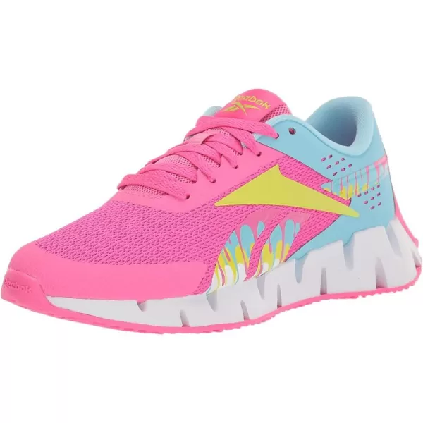 imageReebok Zig Dynamica 20 Sneaker  UnisexChild Atomic PinkDigital BlueAcid Yellow