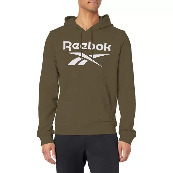 imageReebok mens Big Logo HoodieArmy GreenWhite Logo