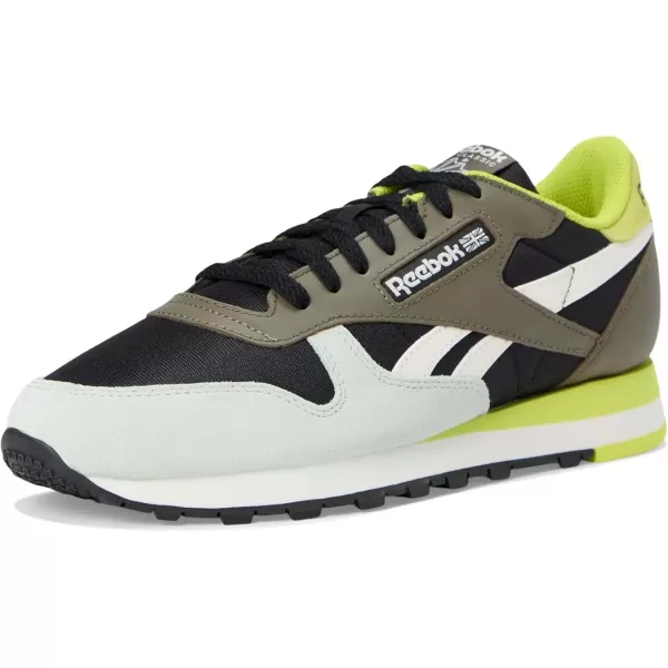 imageReebok Unisex Adult Classic LeatherBlackChalkArmy Green