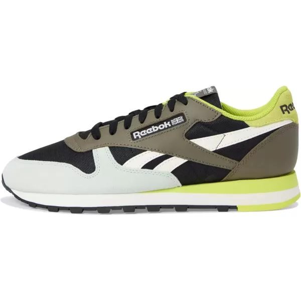 imageReebok Unisex Adult Classic LeatherBlackChalkArmy Green