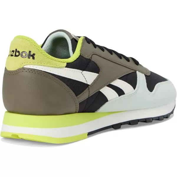 imageReebok Unisex Adult Classic LeatherBlackChalkArmy Green
