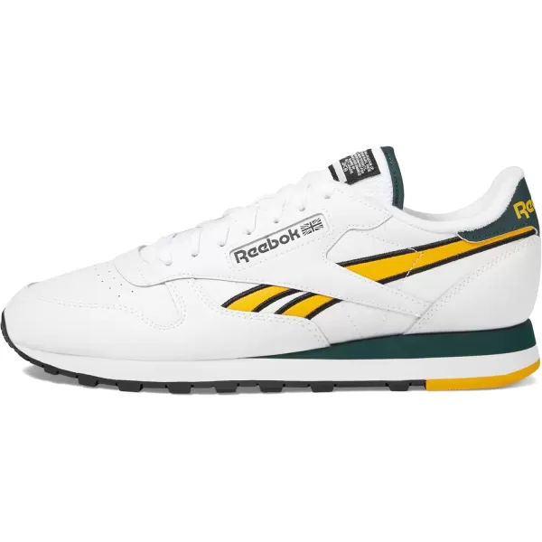 imageReebok Unisex Adult Classic LeatherWhiteFierce GoldCollegiate Green