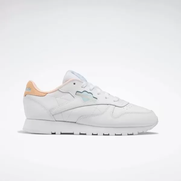 imageReebok Womens Classic Leather SneakerWhiteBlue PearlAura Orange