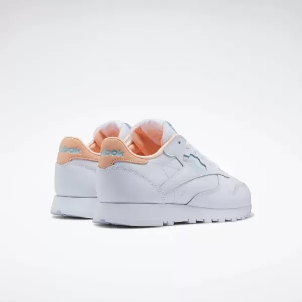 imageReebok Womens Classic Leather SneakerWhiteBlue PearlAura Orange