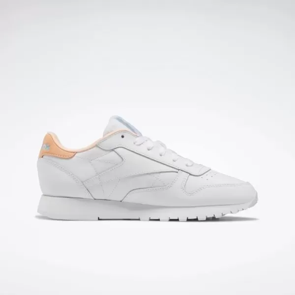 imageReebok Womens Classic Leather SneakerWhiteBlue PearlAura Orange