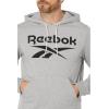 imageReebok Mens Big Logo HoodieMedium Grey HeatherBlack Logo